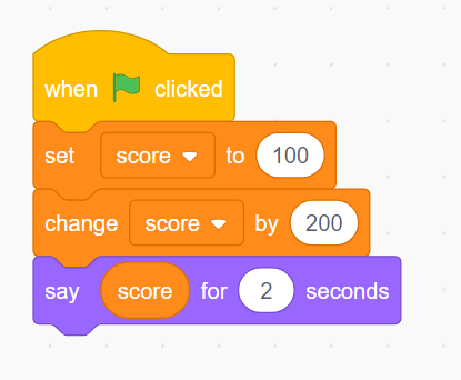 اختبر معلوماتك عن المتغيرات variables في سكراتش 8 ما هي قيمة المتغير هنا ؟