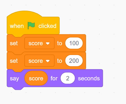 اختبر معلوماتك عن المتغيرات variables في سكراتش 9 ما هي قيمة المتغير التي في البرنامج؟