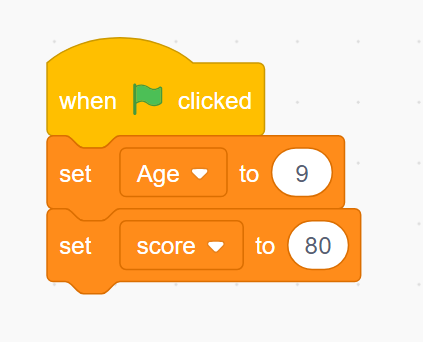 اختبر معلوماتك عن المتغيرات variables في سكراتش 10 ما هي قيمة المتغير age