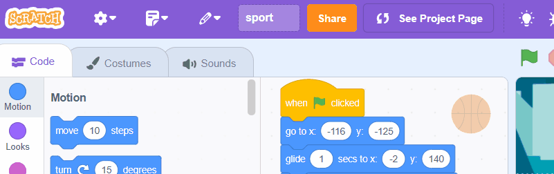كيف أنشر لعبة سكراتش؟ 4 share project