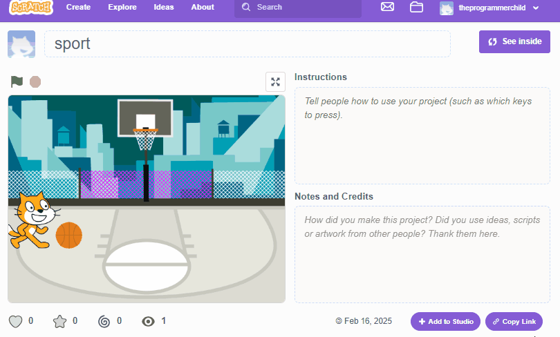 كيف أنشر لعبة سكراتش؟ 6 write note for your project